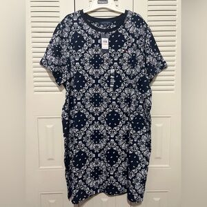 Tommy Hilfiger- Navy Paisley Print Shift Dress